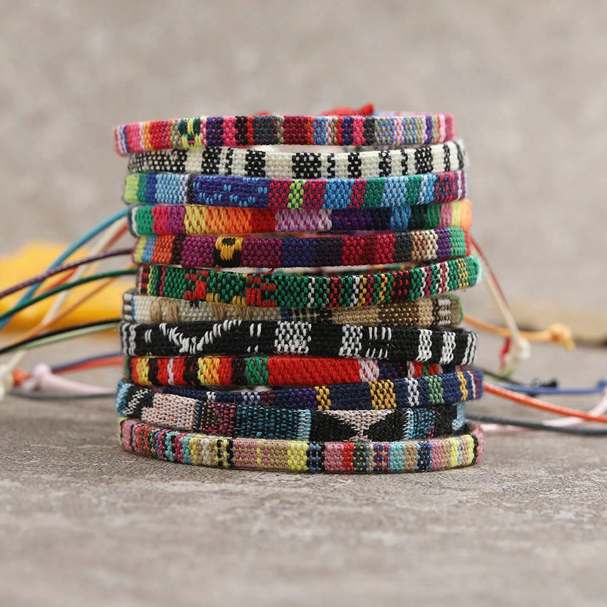 12Pcs Boho Surfer Beach Bracelet Set Men & Women Braided Boho Summer Bracelets Handmade Festival Jewelry