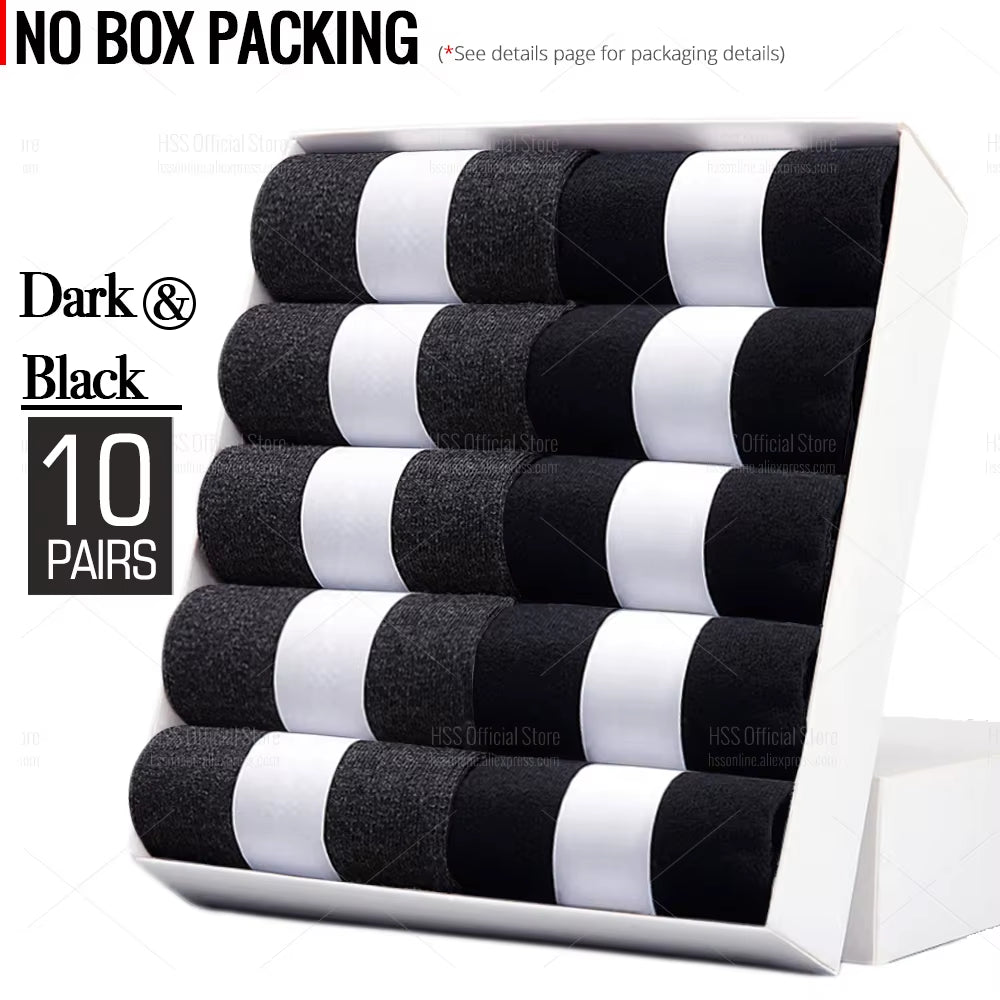 5/10 Pairs Men'S Cotton Blend Socks Black Business Men Socks Soft Breathable Summer Winter for Male Socks plus Size (6.5-14)