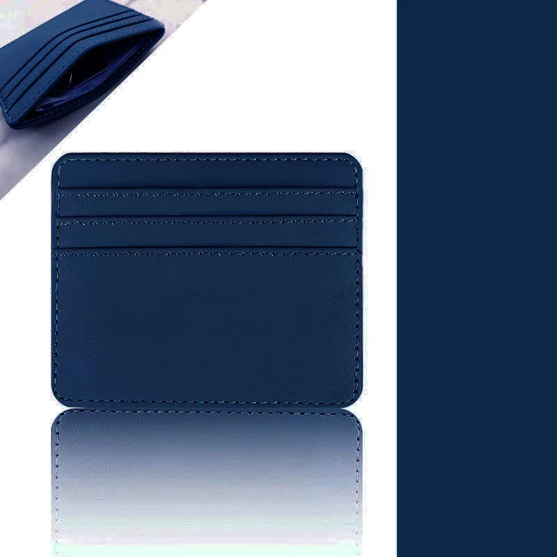PU Leather ID Card Case - Slim Multi-Slot Holder for Bank/Credit Cards