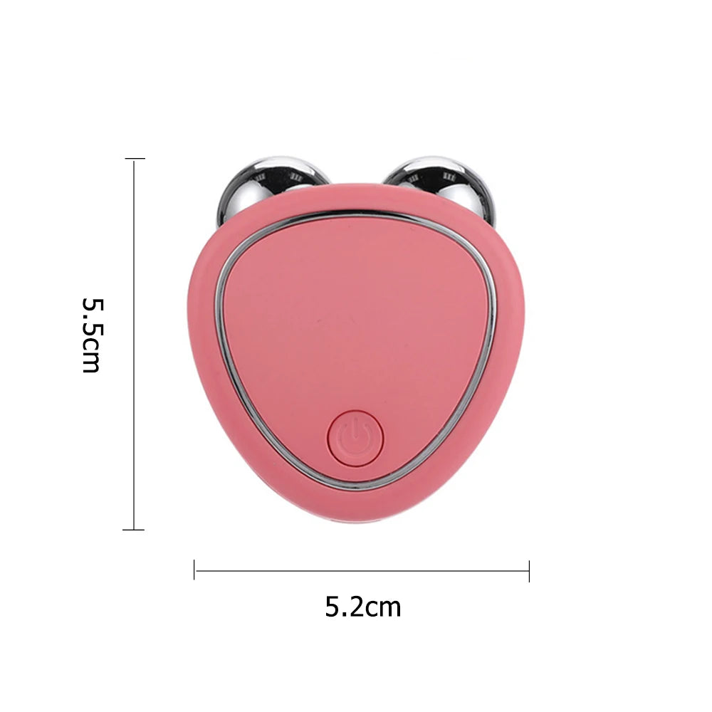 Beauty Massager Cold Gel Microcurrent Face Lifter V Line Anti-Wrinkle Roller Skin Tightening Rejuvenation Facial Lifts Slimming