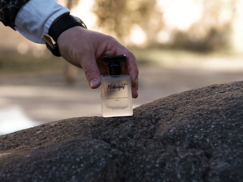 Pheromone Infused Cologne for Men - Midnight 1 oz Men Spray by RawChemistry | Premium Mens Cologne, Long Lasting Perfume for Men, Perfume Para Hombre, Essential Fragrances, Daily Use, 1 Oz
