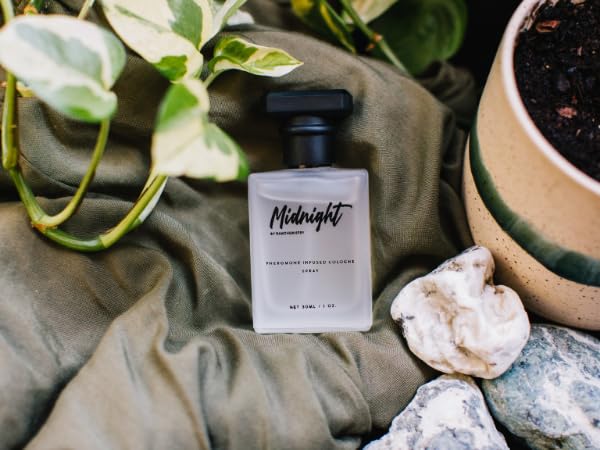 Pheromone Infused Cologne for Men - Midnight 1 oz Men Spray by RawChemistry | Premium Mens Cologne, Long Lasting Perfume for Men, Perfume Para Hombre, Essential Fragrances, Daily Use, 1 Oz
