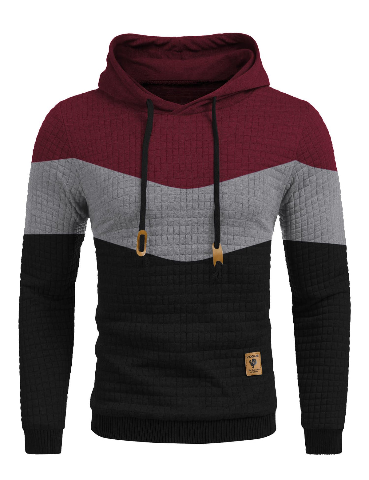 COOFANDY Mens Hooded Sweatshirt Casual Long Sleeve Drawstring Waffle Knit Pullover Hoodies