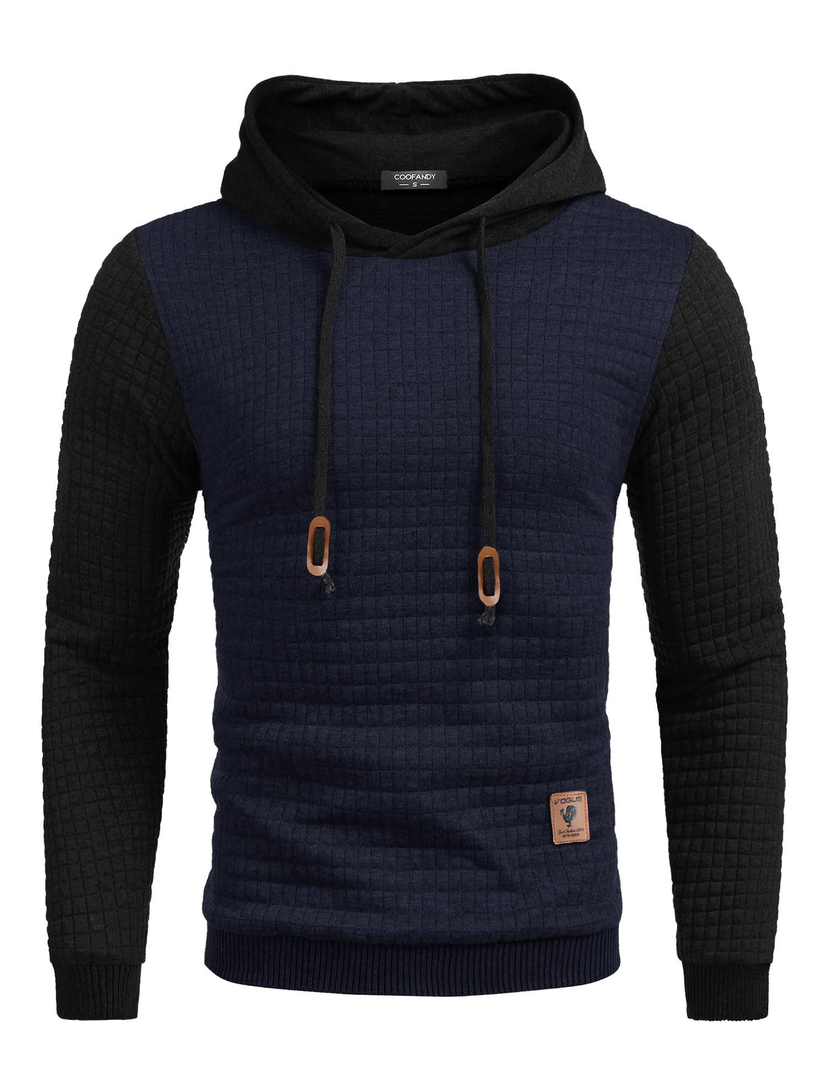 COOFANDY Mens Hooded Sweatshirt Casual Long Sleeve Drawstring Waffle Knit Pullover Hoodies