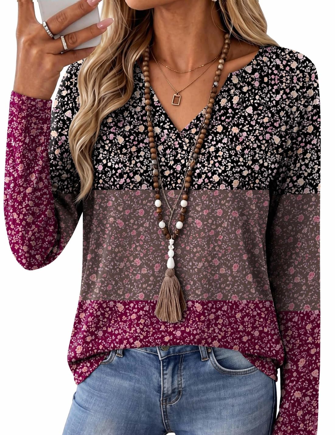 Zeagoo Womens Tops Long Sleeve V Neck Tee Shirts Cute Dressy Casual Clothing Business Work Blouse | Business Work Blouse,Basic Clothing,Elegant Fall Fashion 2026