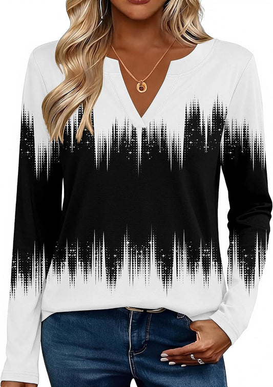 Zeagoo Womens Tops Long Sleeve V Neck Tee Shirts Cute Dressy Casual Clothing Business Work Blouse | Business Work Blouse,Basic Clothing,Elegant Fall Fashion 2026