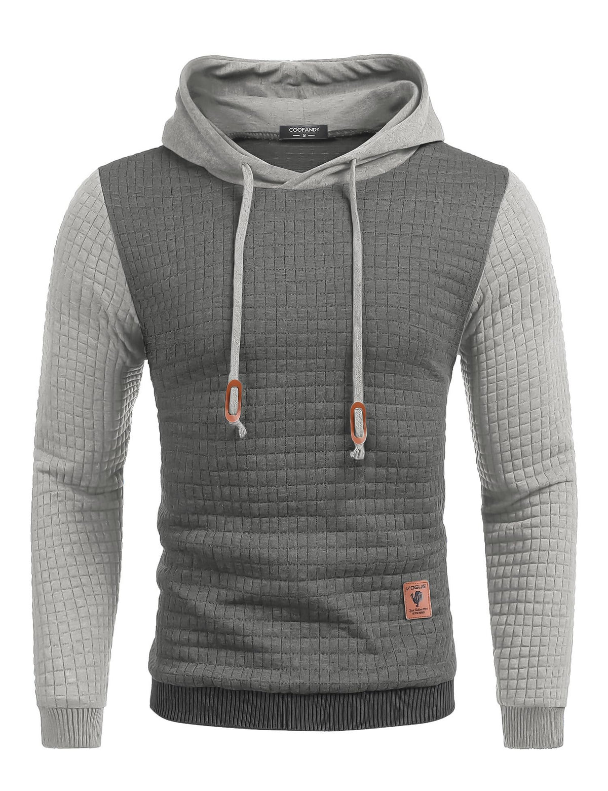 COOFANDY Mens Hooded Sweatshirt Casual Long Sleeve Drawstring Waffle Knit Pullover Hoodies