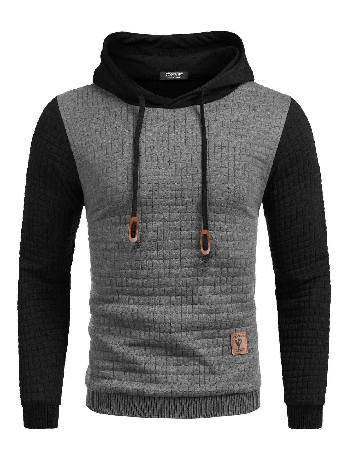 COOFANDY Mens Hooded Sweatshirt Casual Long Sleeve Drawstring Waffle Knit Pullover Hoodies