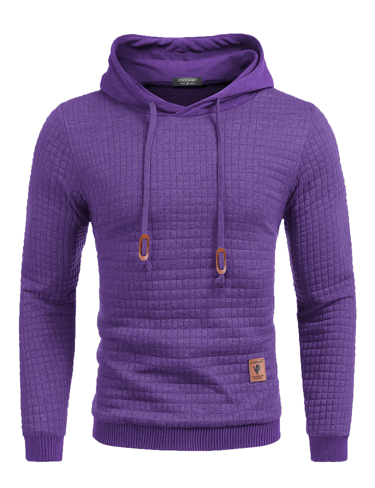 COOFANDY Mens Hooded Sweatshirt Casual Long Sleeve Drawstring Waffle Knit Pullover Hoodies