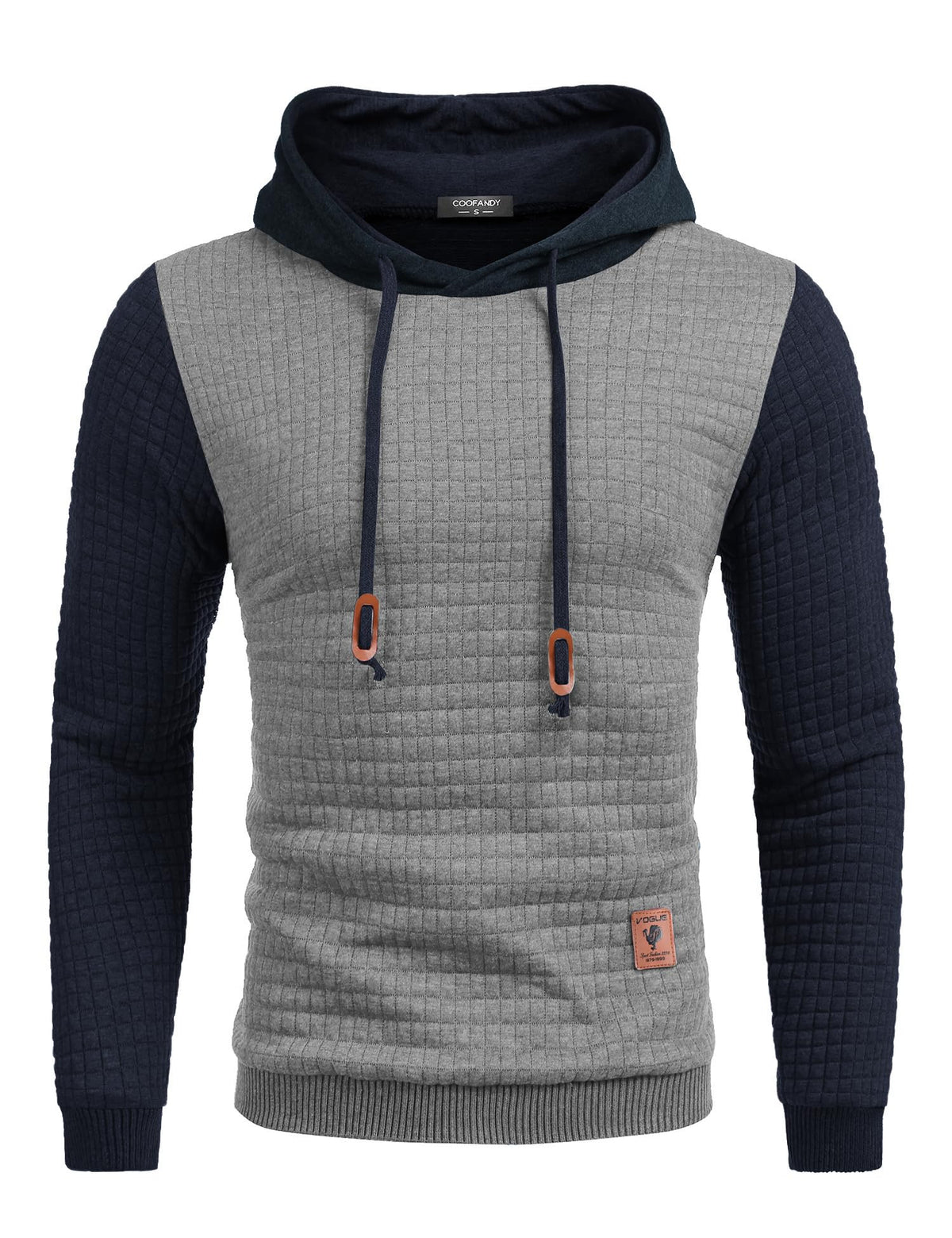 COOFANDY Mens Hooded Sweatshirt Casual Long Sleeve Drawstring Waffle Knit Pullover Hoodies