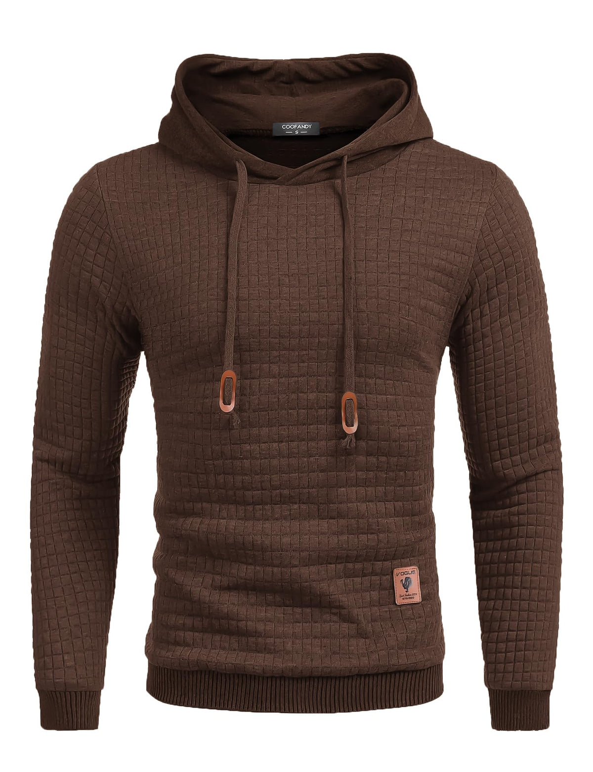 COOFANDY Mens Hooded Sweatshirt Casual Long Sleeve Drawstring Waffle Knit Pullover Hoodies